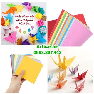 Giấy Origami màu 2 mặt giống nhau (15cm x 15cm hoặc 19cm x 19cm) - Tập 100 tờ