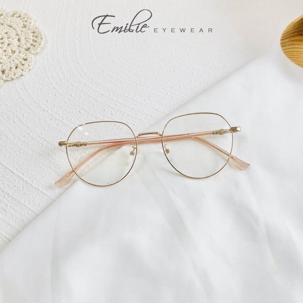 Gọng kính kim loại bầu tròn kiểu dáng dễ đeo Emilie eyewear phụ kiện thời trang 5285