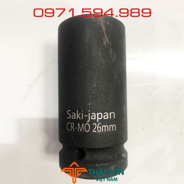 Đầu khẩu, Đầu típ khẩu 3/4 ĐEN CAO CẤP ,NHẬT BẢN, chiều dài 8cm, mở kích thước từ 17 đến 26.  Thép siêu cứng, độ bền cao