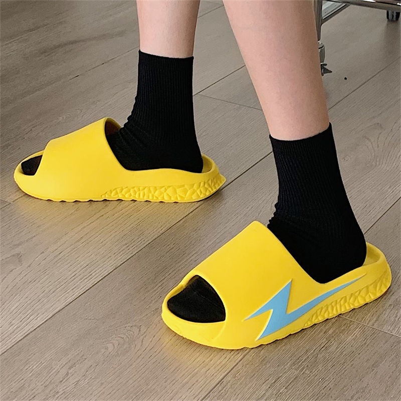 Oeggeo Dép Đế Bằng Họa Tiết Sấm Sét Cho Nam Và Nữ Lau Nhà