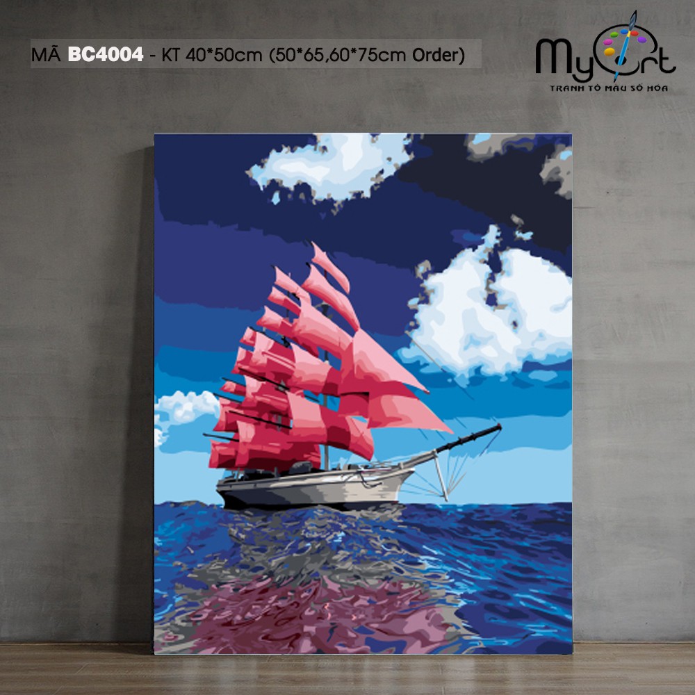 Tranh tô màu theo số sơn dầu số hóa Myart Thuận buồm xuôi gió BC4004