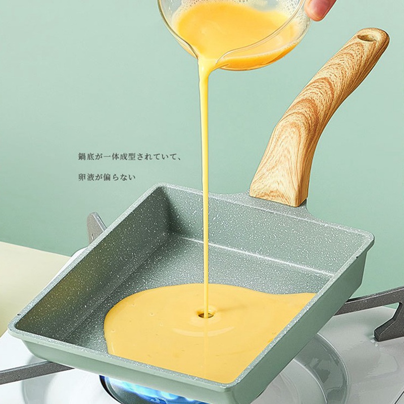 Chảo đá vuông chiên trứng hình vuông bằng đá phong cách Nhật Bản