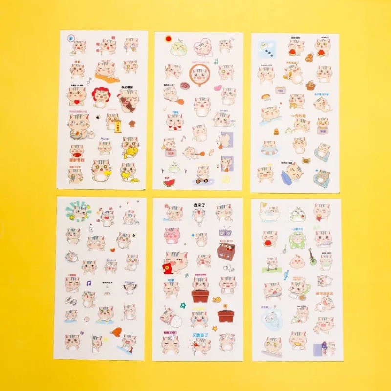 Set 6 tấm sticker dán trang trí nhiều mẫu