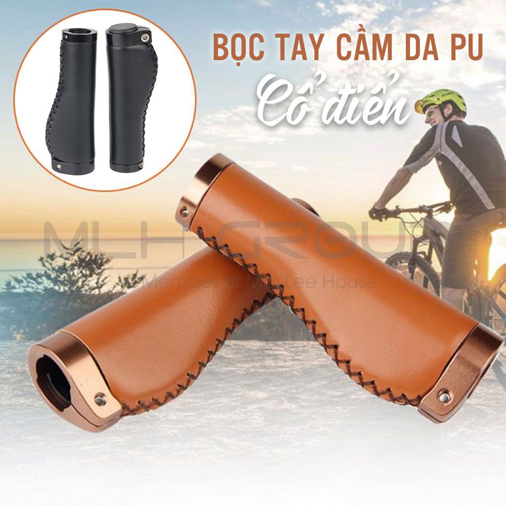 Tay Cầm Xe Đạp Tay Nắm Ghi Đông Chất Liệu Da PU Mềm Mại Thoải Mái Chống Trơn Trượt Chống Sốc MLH