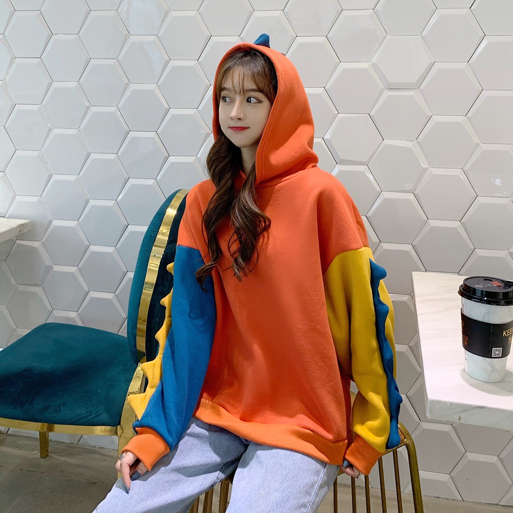 [Mã FAMANU82 giảm 10% đơn 0đ] Áo hoodie khủng long đuôi dài nhóm bạn dễ thương mũ trùm đầu | BigBuy360 - bigbuy360.vn