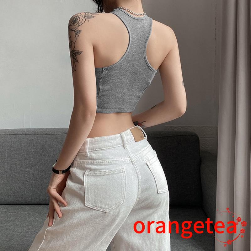 Áo Tank Top Sát Nách Cổ Tròn Thiết Kế Ôm Sát Tôn Dáng