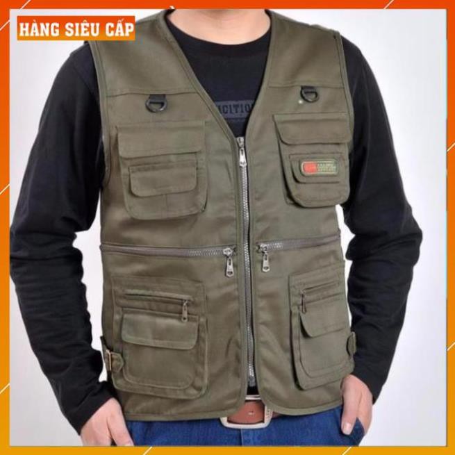 nam bigsize [FreeShip – Giảm 30k] Áo gile Nam - Áo ghi lê Lính Mỹ Vest Nam Nhiều Túi