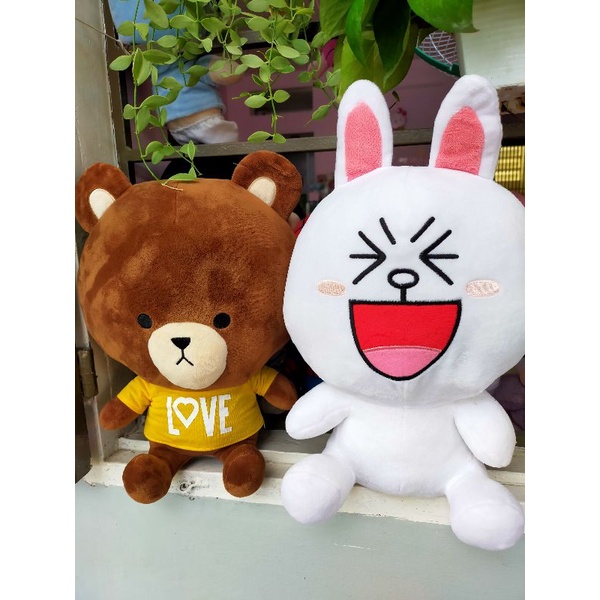 Cặp gấu bông gấu Brown + thỏ Cony size trung