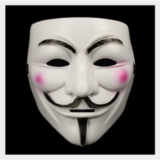 Mặt Nạ Hóa Trang Hacker anonymous Màu Trắng