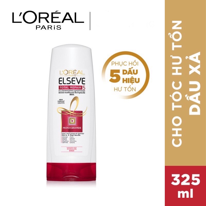 Dầu Xả Phục Hồi Tóc Hư Tổn L'Oreal Paris Elseve Total Repair 5 Repairing Conditioner 325ml