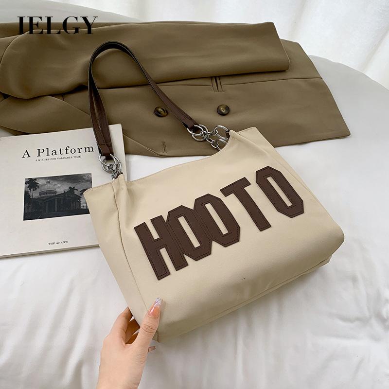Túi đeo vai tote IELGY sức chứa lớn họa tiết chữ cái thời trang đơn giản dành cho nữ