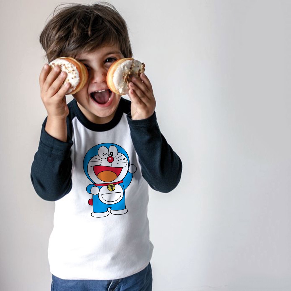 Áo Thun Tay Dài In Hình Doraemon Và Dorami Thời Trang Xuân Thu Cho Bé
