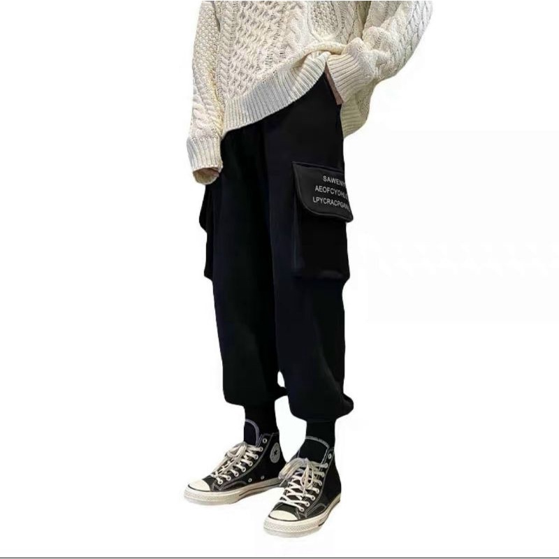Quần jogger túi hộp unisex nam nữ chất nỉ, ống bo form rộng thời trang hàn