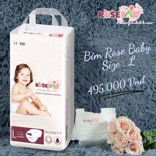 Bịch Tã Dán ROSE BABY size L (48 miếng - dành cho trẻ từ 9kg đến 14kg)