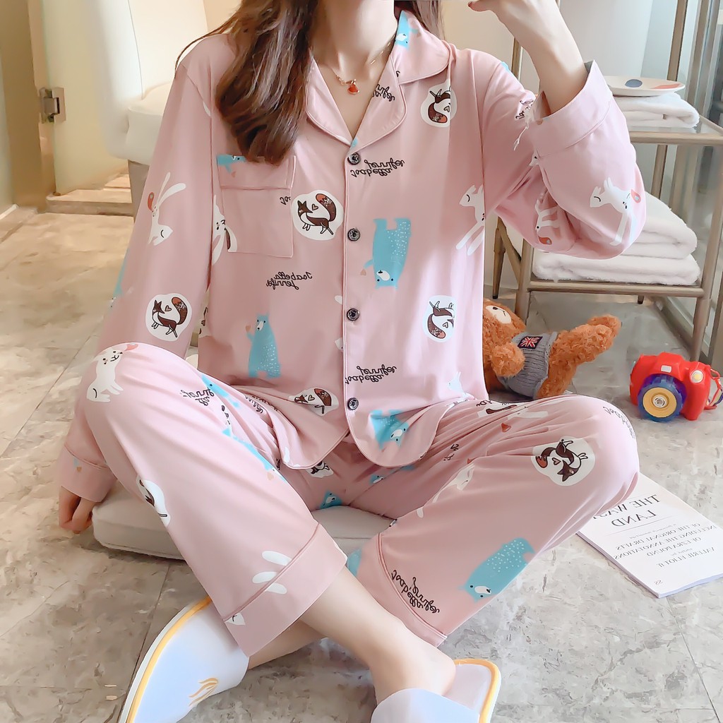 Pijama- Bộ Ngủ Nữ cotton dài tay quần dài DDCP01