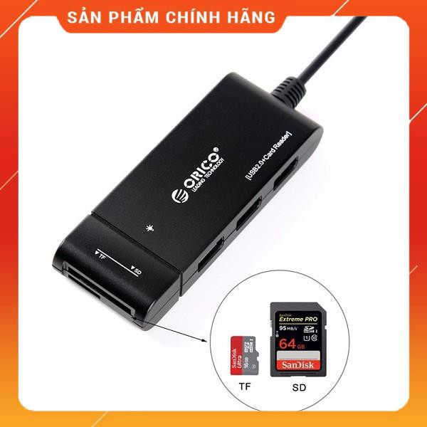 Bộ chia USB 2.0 hỗ trợ khe cắm thẻ nhớ ORICO H3Ts-U2 dailyphukien