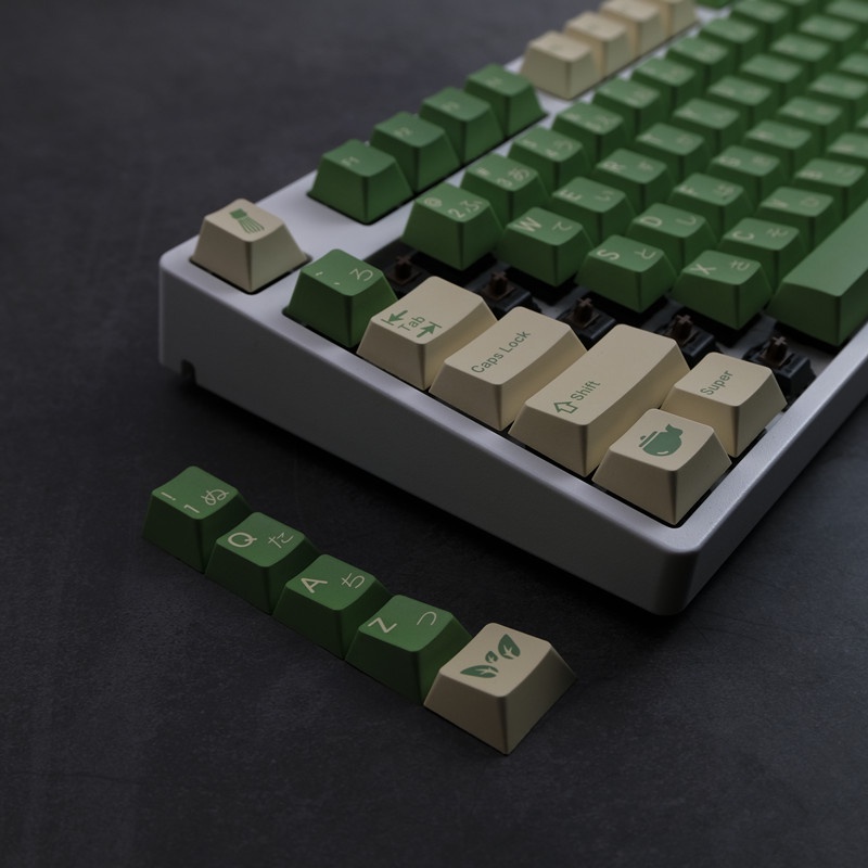 Keycap GMK Cream Matcha Nút Bàn Phím Cơ Màu Matcha PBT Dye Sub Keycaps