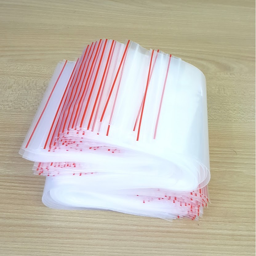 Túi Zip Chỉ Đỏ - Chất Liệu PE An Toàn - Độ dày 6.5 zdem - (1KG)