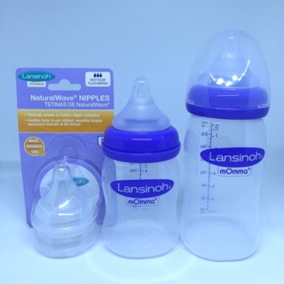 [Lansinoh] Bình sữa Lansinoh Momma 160ml/240ml USA kèm núm ti tự chọn