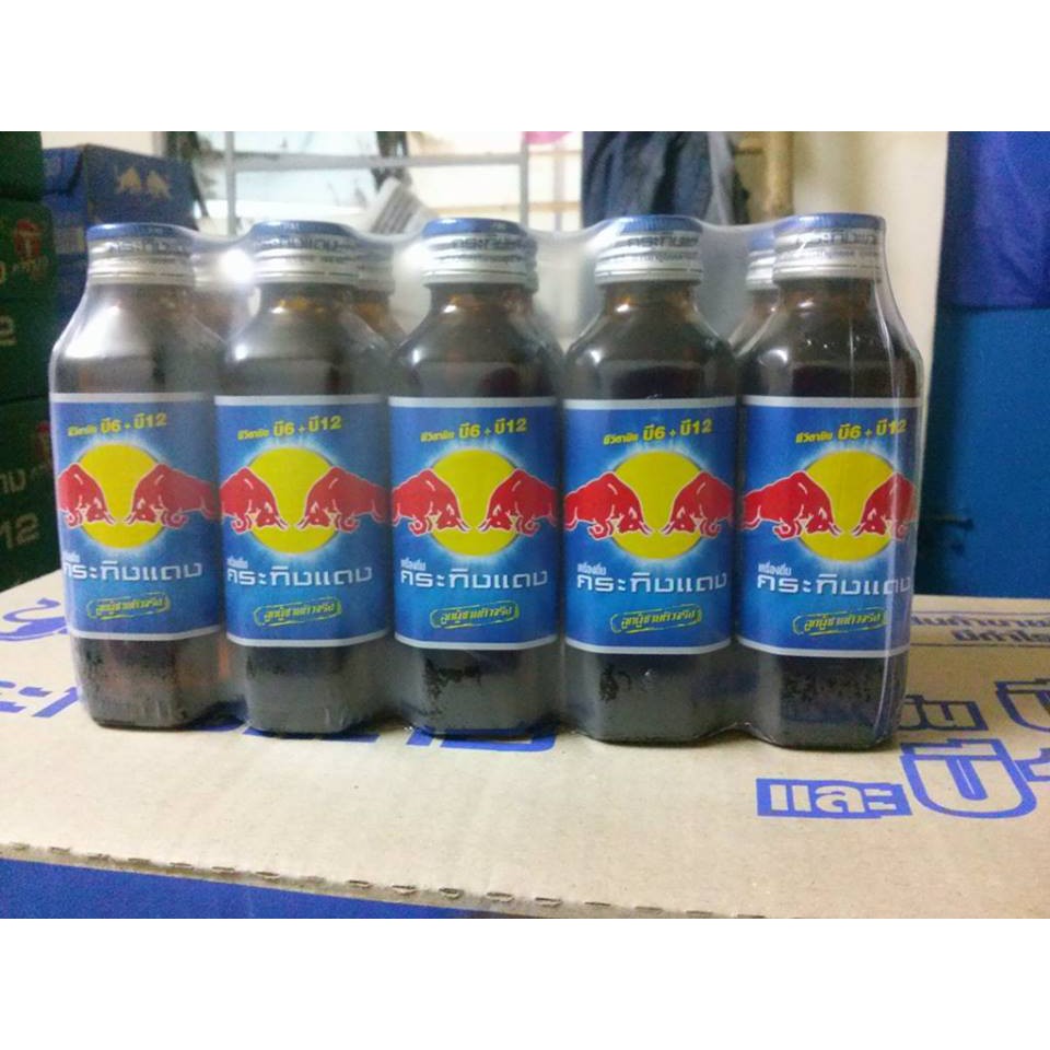 Nước Tăng Lực Red Bull (Bò Cụng, Bò Húc) Thái Lan chai thủy tinh