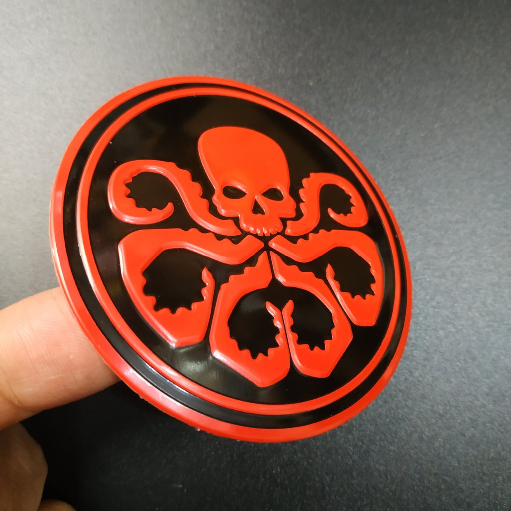 Tem logo nhôm dán xe Hydra marvel tròn 7.5cm