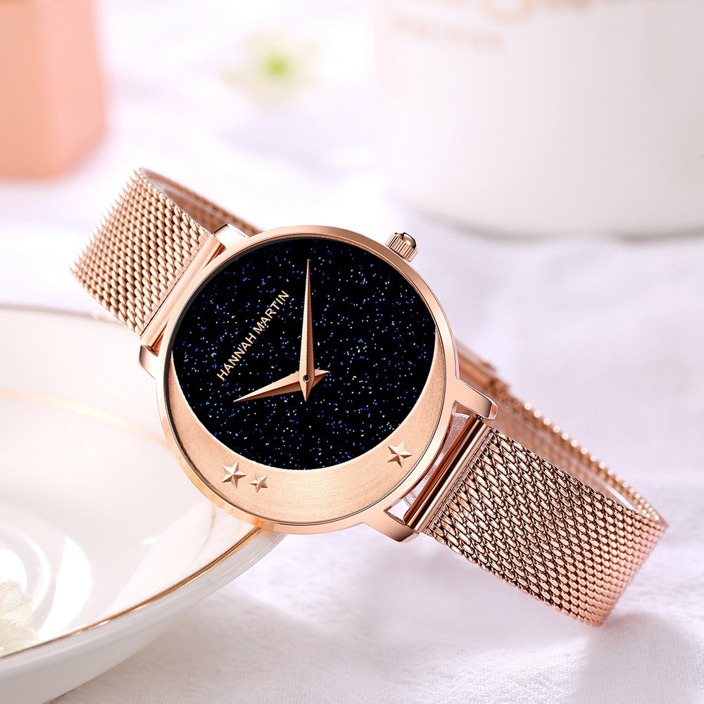 women’s watch Korean style simple fashion star moon starry sky quartz watch