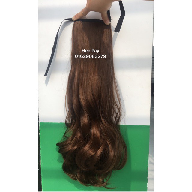 tóc giả giá rẻ  FREESHIP Tóc giả cột đuôi xoăn 40cm- kèm ảnh thật