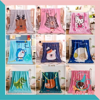 Chăn lông tuyết cho bé in hình 2 mặt, mền đắp mùa thu đông đi học cho trẻ (KT 100*140cm)