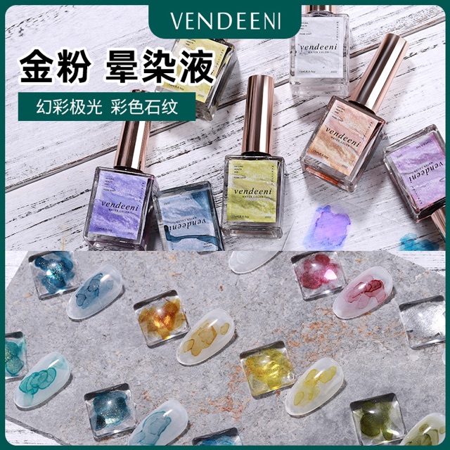 Set 12 chai cồn loang nhũ VENEEDI trang trí móng tay