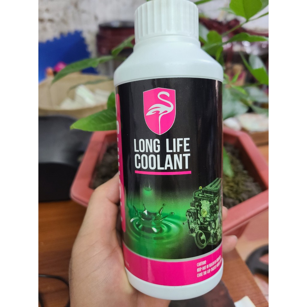 Chai Nước làm mát động cơ ô tô Flamingo Long Life CooLant F109G ( Chai Màu Xanh 500ml )