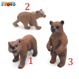 Mô hình gấu nâu chất lượng cao, động vật hoang dã đẹp ITOYS