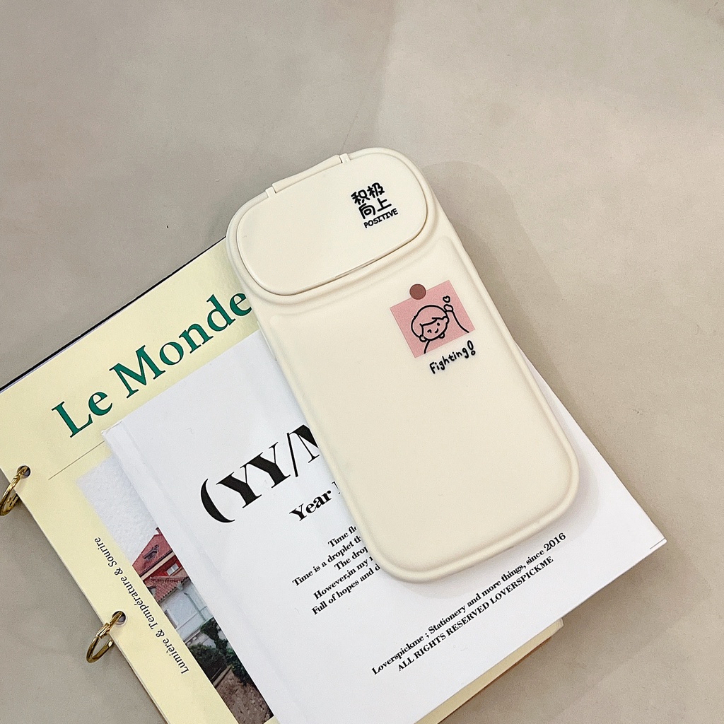 Ốp Điện Thoại Mềm Họa Tiết Hoạt Hình Tráng Gương Trang Điểm Chống Rơi Cho iPhone 14 14pro max 13 12PRO max 11pro max