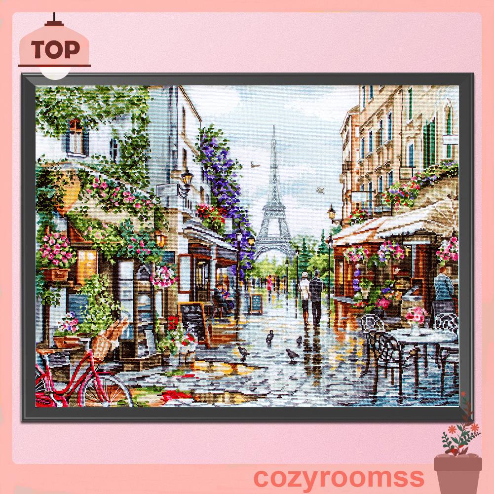 Bộ Tranh Thêu Chữ Thập Tự Làm 11ct Hình Đường Phố Paris