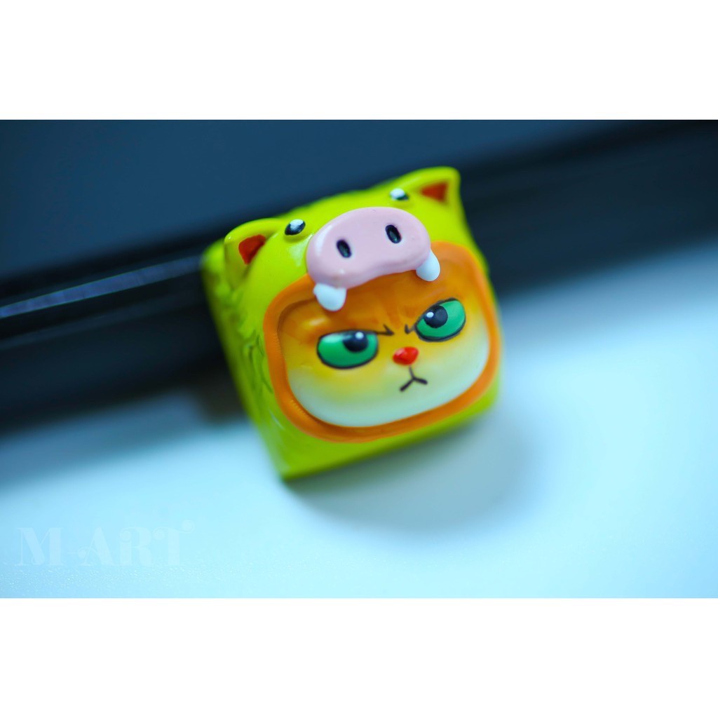 Keycap - Nút Bàn Phím Gaming - Nút Bàn Phím Cơ Mặt Mèo Hờn Dỗi  - Heo Rừng - KC017