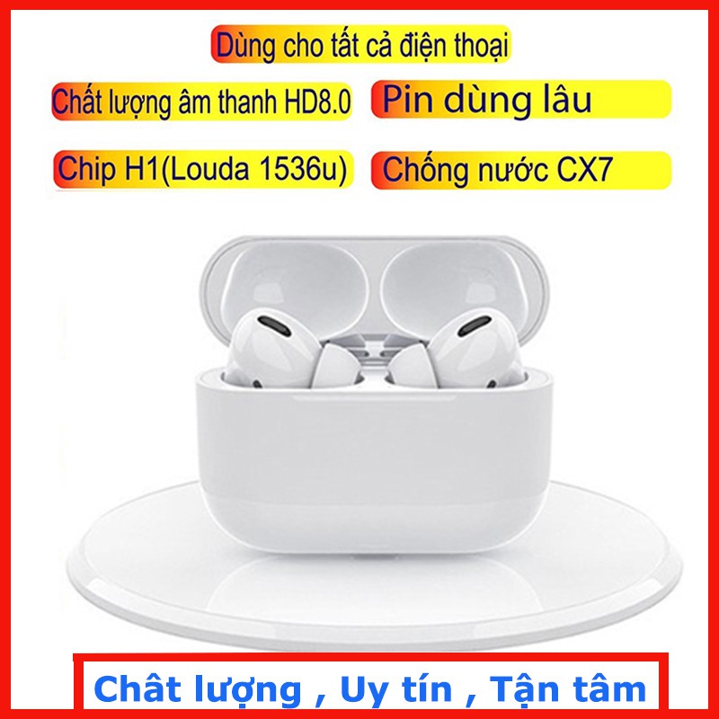 Tai nghe bluetooth không dây Phiên Bản Pro Định Vị, Đổi Tên,vân tay,xuyên âm,Lắp Vừa Ốp Lưng Case Airpod Pro,Airpods pro