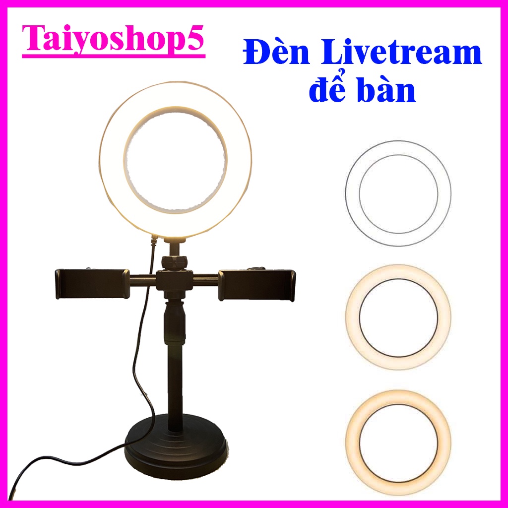 Đèn Livetream DK-099 để bàn 3 trong 1 - Kẹp được 2 điện thoại cũng lúc, Có 3 chế độ màu khác nhau Taiyoshop5