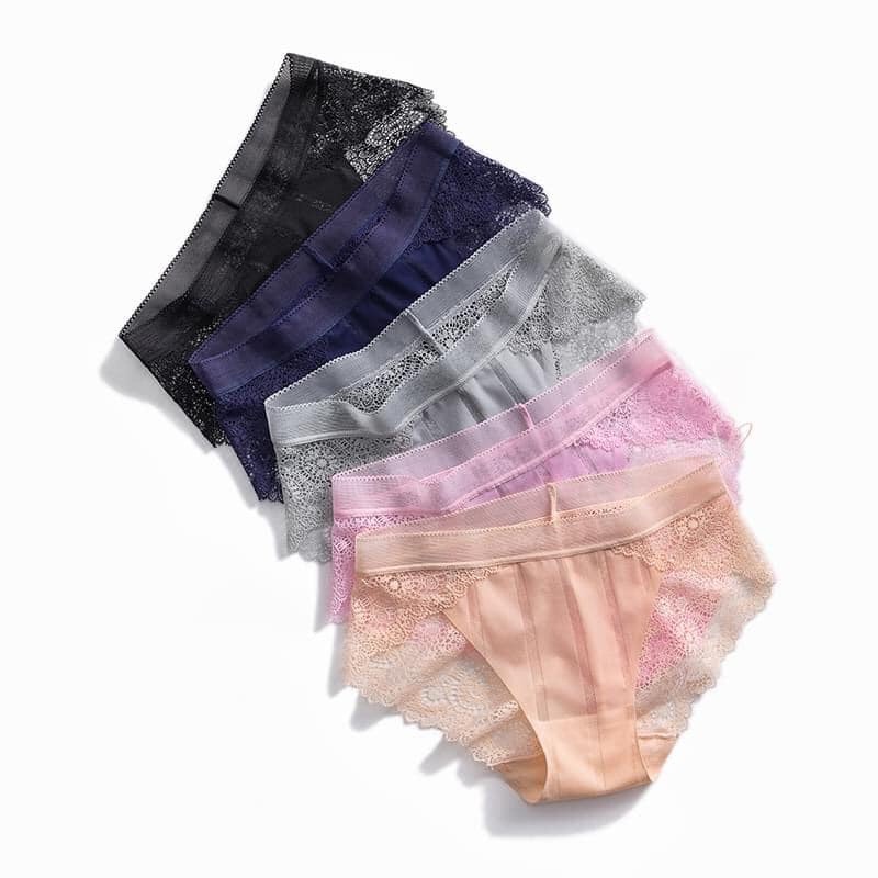 Sét 10 Quần Lót Nữ Đúc Su Pha Ren Hoa - Quần Chíp Siêu Mềm Mát Đẹp Sexy QL18