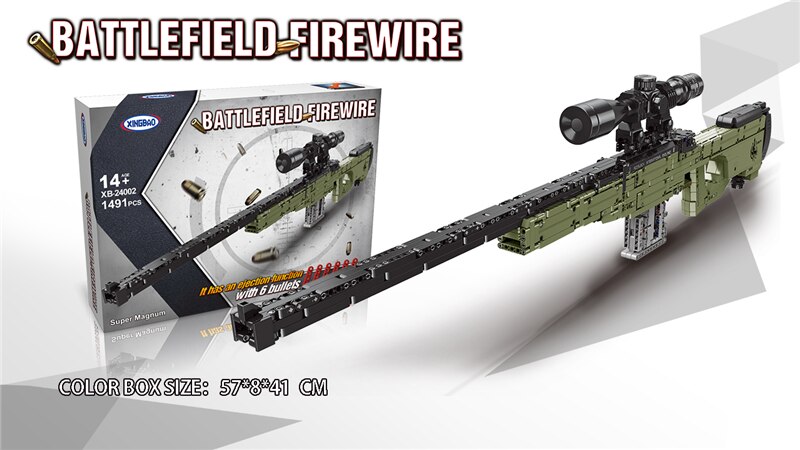 Đồ chơi giáo dục Lắp ráp Mô hình Xingbao 24002 Military 1491 PCS AWM Super Magnum Technic Set