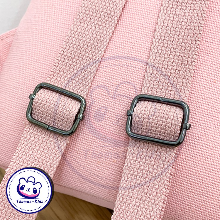 [THOMAS KIDS] Ba Lô Bằng Vải Canvas In Họa Tiết Voi Hoạt Hình Dễ Thương Thời Trang Dành Cho Bé 4-7 Tuổi