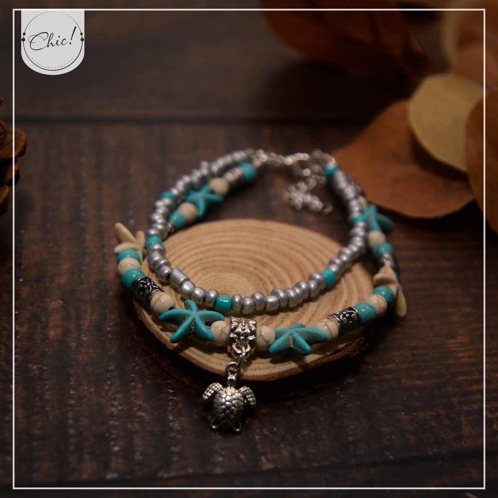 Lắc chân boho sao biển - loại hình rùa | BigBuy360 - bigbuy360.vn