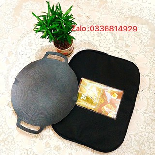 chảo gang nướng ecoramic hàn quốc