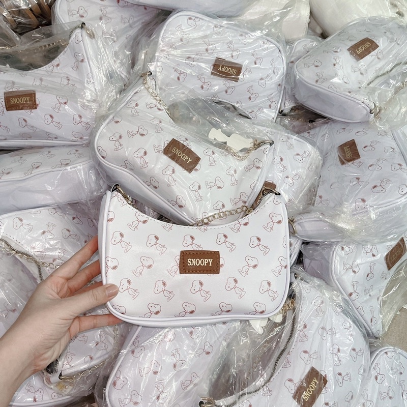 Set túi đeo vai đeo chéo túi xách kẹp nách nữ siêu chất kèm ví nhỏ kèm hình bé cún ẢNH THẬT