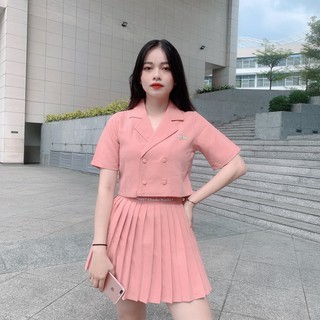 Áo sơ mi cổ vest hồng by natthy style
