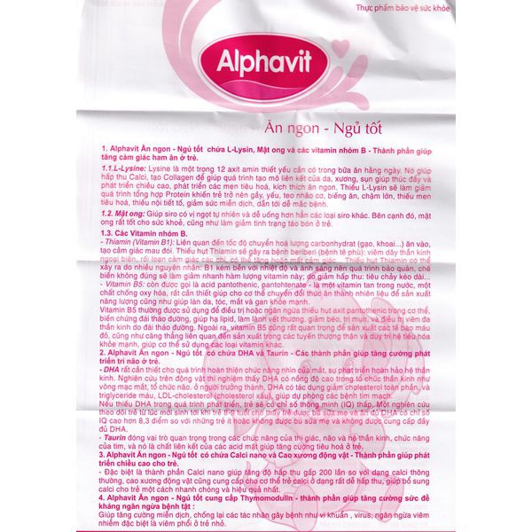 ALPHAVIT ĂN NGON giúp bé ăn ngon ngủ tốt ,bé thông minh ,tăng cường miễn dịch cho bé