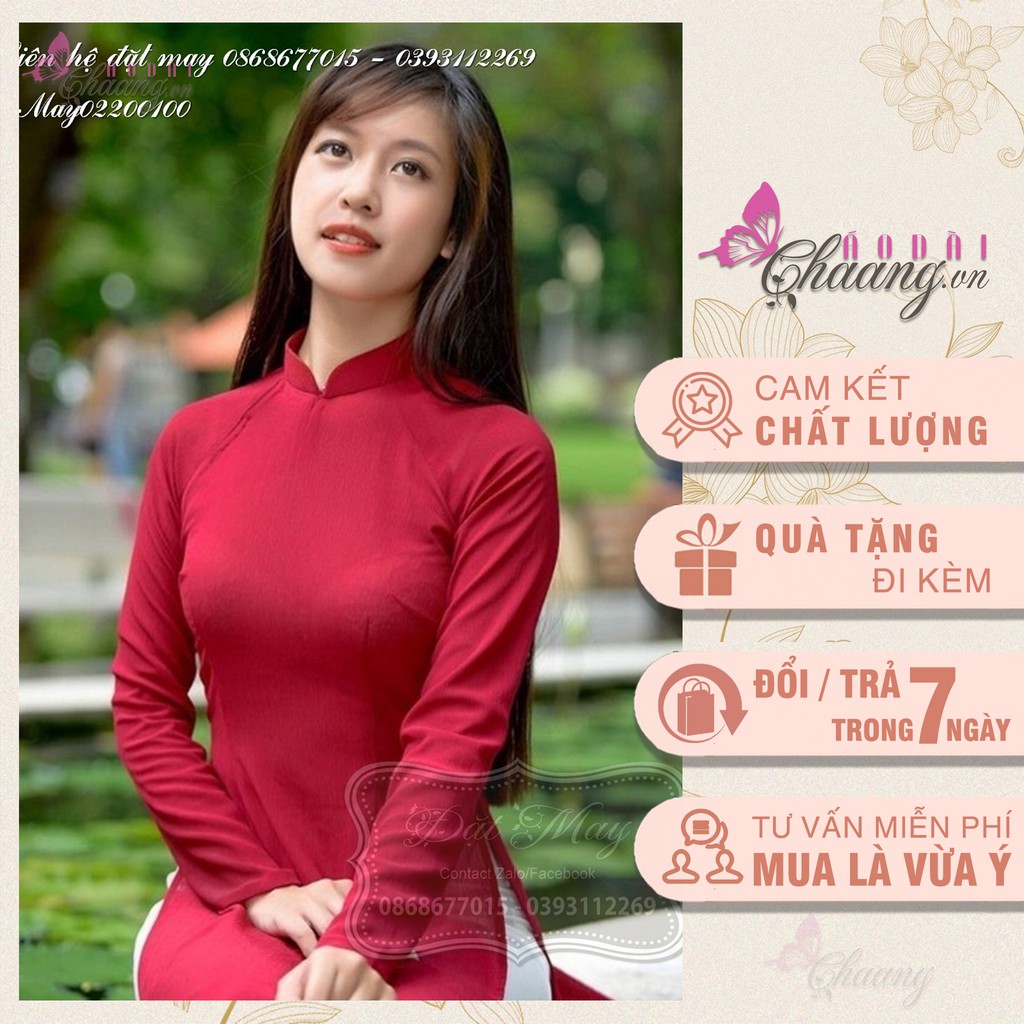 [Mã FATHANG5 giảm 10K đơn 50K] Áo dài đỏ đô ❤️FREESHIP❤️ áo dài truyền thống ngân hàng Agribank