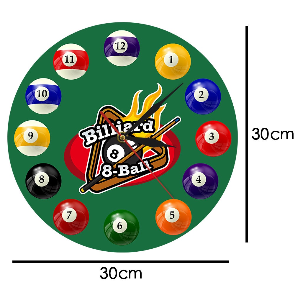 Đồng Hồ Treo Tường 12 Inch Màu Sắc Bida Tối Giản Hiện Đại Sáng Tạo Bằng Acrylic Không Gây Tiếng Ồn Trang Trí Nhà Cửa