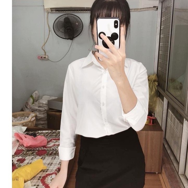 Áo sơ mi nam nữ GẤU 194 Unisex không túi cổ thuyền tay dài vải lụa mềm mại, ít nhăn - chuẩn form regular fit | BigBuy360 - bigbuy360.vn