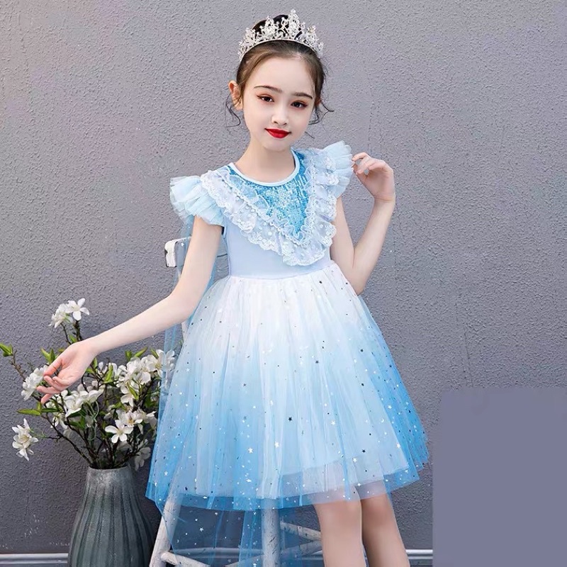 [TL LẺ MẪU] Đầm công chúa elsa ngắn tay cho bé gái