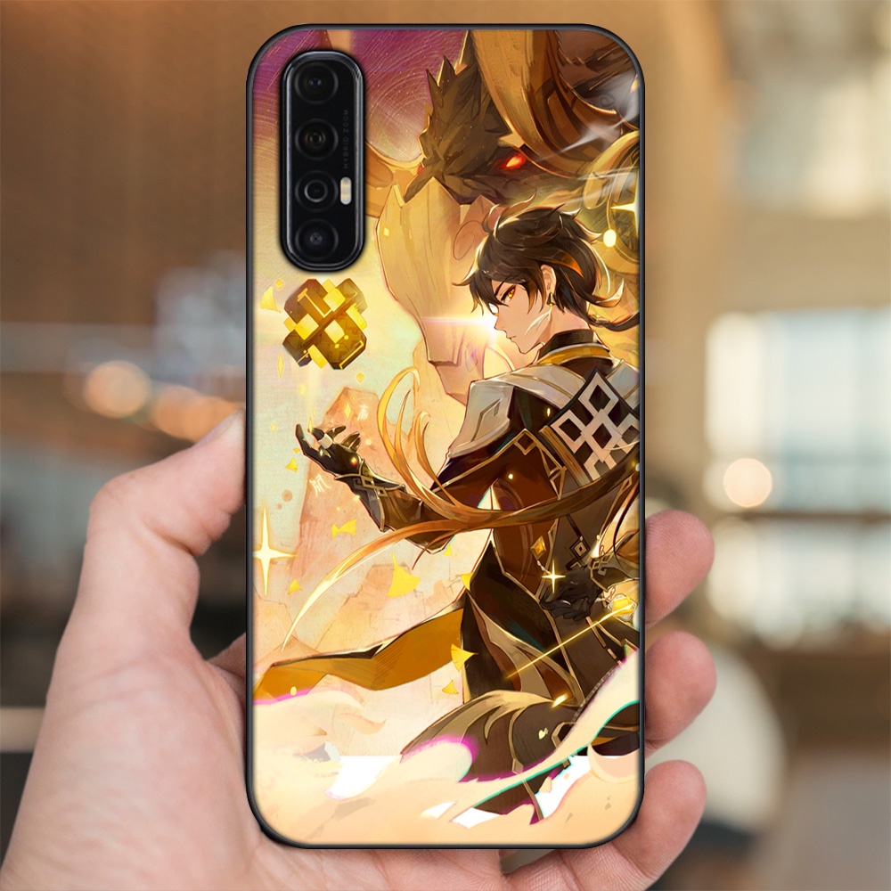 Ốp lưng Oppo Reno 3 Pro viền đen in hình Zhongli Genshin Impact