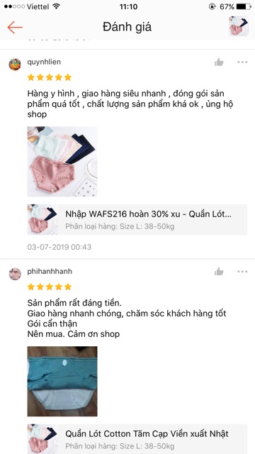 Quần lót tăm cạp viền